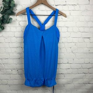 LULULEMON Rest Less Bra Drawing Waist Tank Blue Top Size:  medium